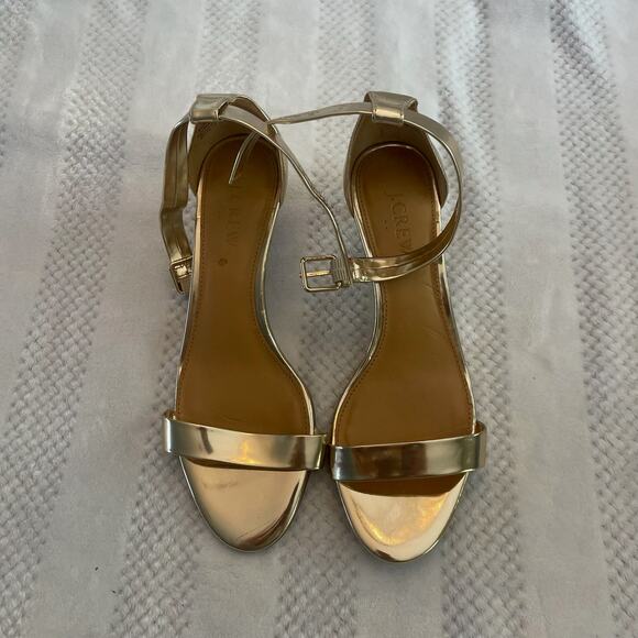 j. crew ankle strap gold kitten heel size 7 - Picture 5 of 5